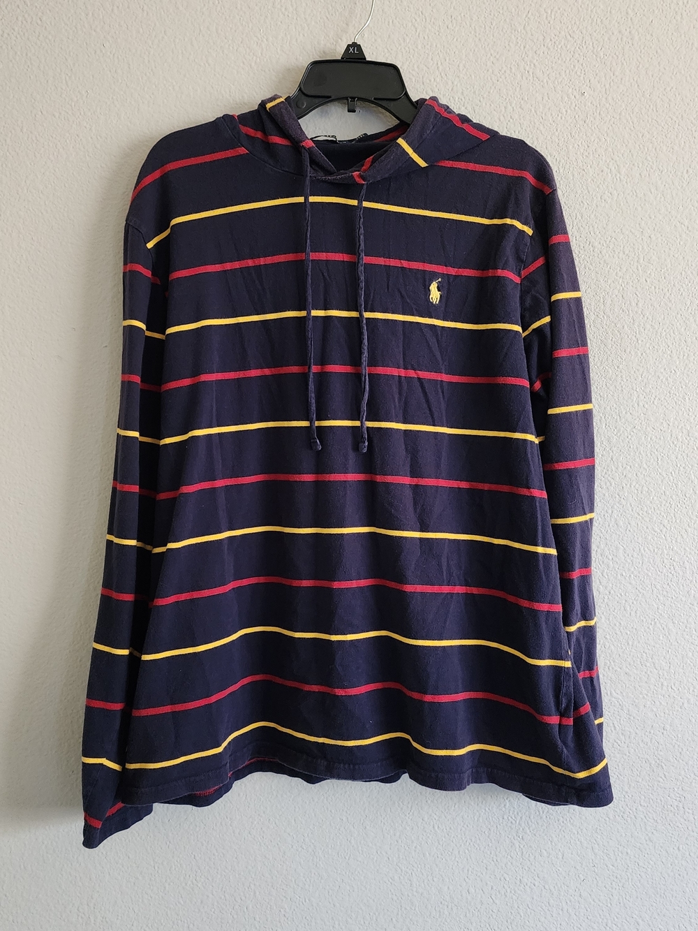 Polo Ralph Lauren Striped Lightweight Hoodie Navy Men's XL